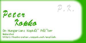 peter kopko business card